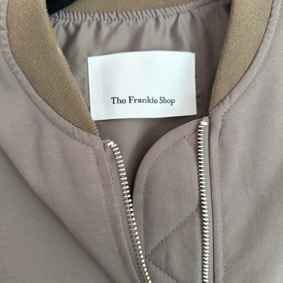 The Frankie Shop Lumi Bomber Jacket in Dark Olive - Picture 4 of 4